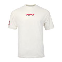 Frontansicht des T-Shirts mit dezentem Logo "ROTAX Racing" zentriert unter Hals
